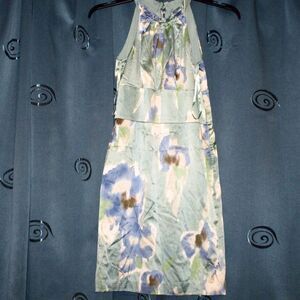 Vintage 'Ann Taylor' Women's Blue and Brown Dress